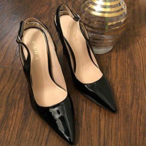 Zara Faux Patent Leather Heels NWT